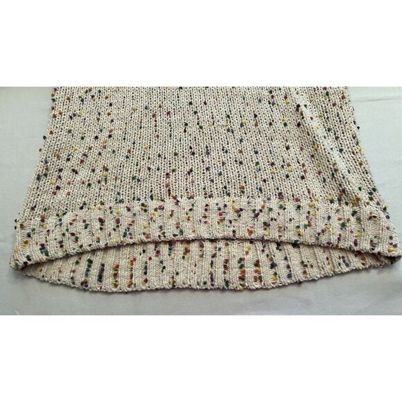 SEVEN 7 FOR ALL MANKIND Pullover Sweater Size Medium Cream Confetti Chunky Knit - Picture 8 of 13